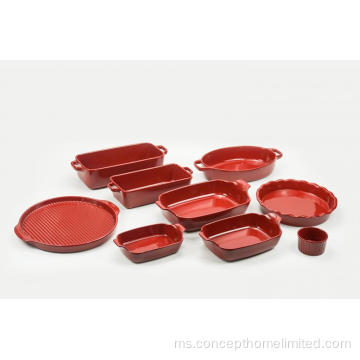Set Bakeware Stoneware - Merah